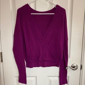 Purple V-Neck Sweater